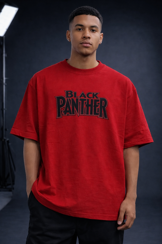 Red Oversized Black Panther T-shirt