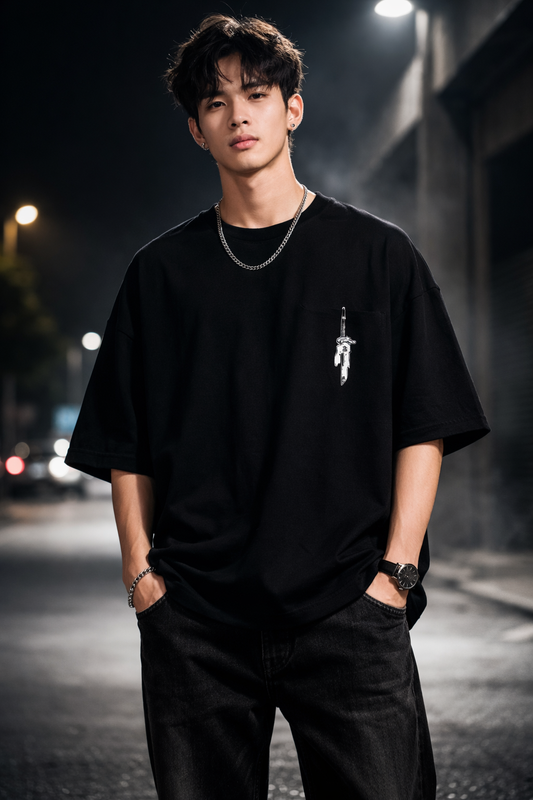 Behind Oversized Anime T-shirt