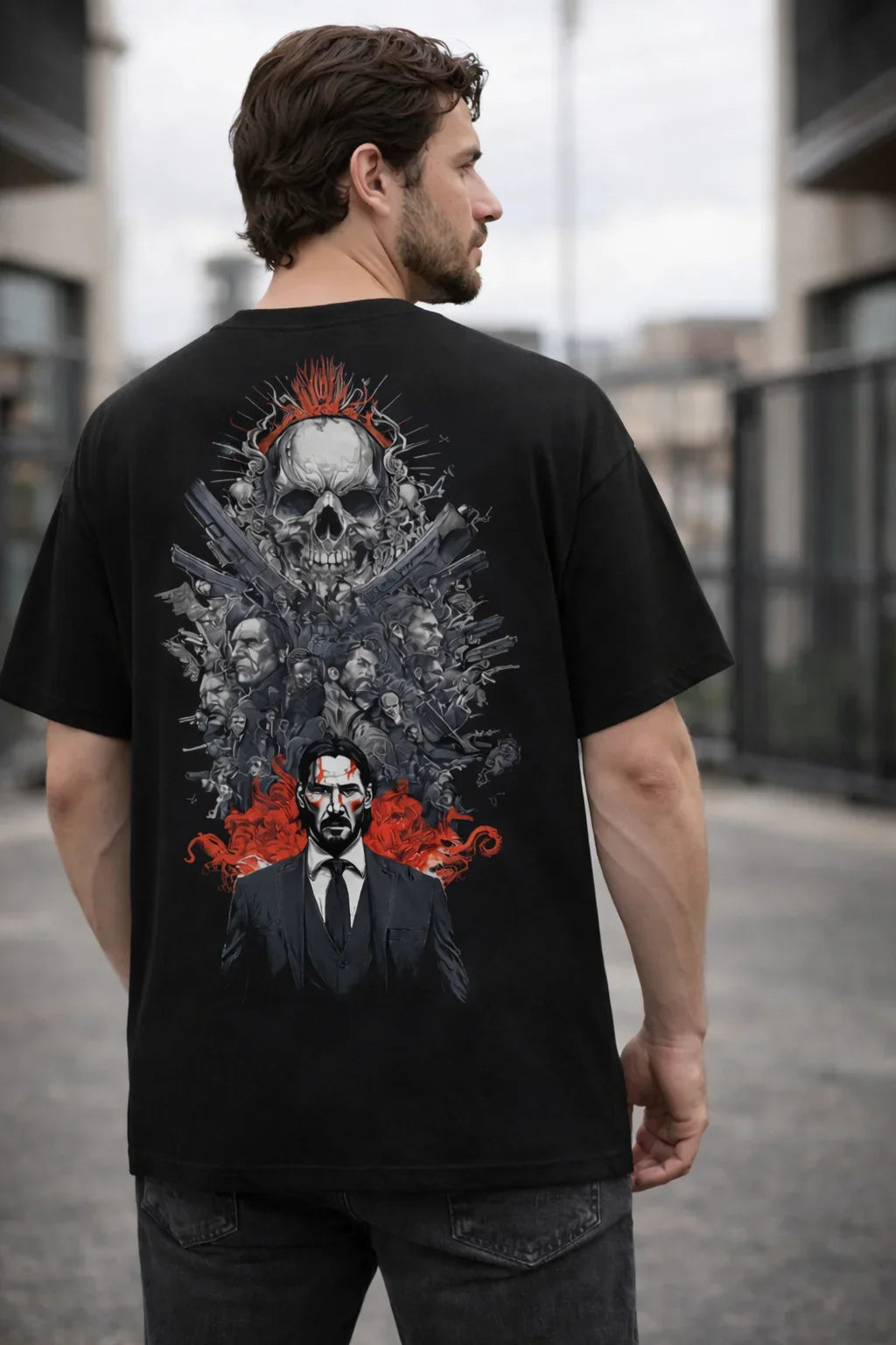 John Wick Oversized Graphic T-shirt
