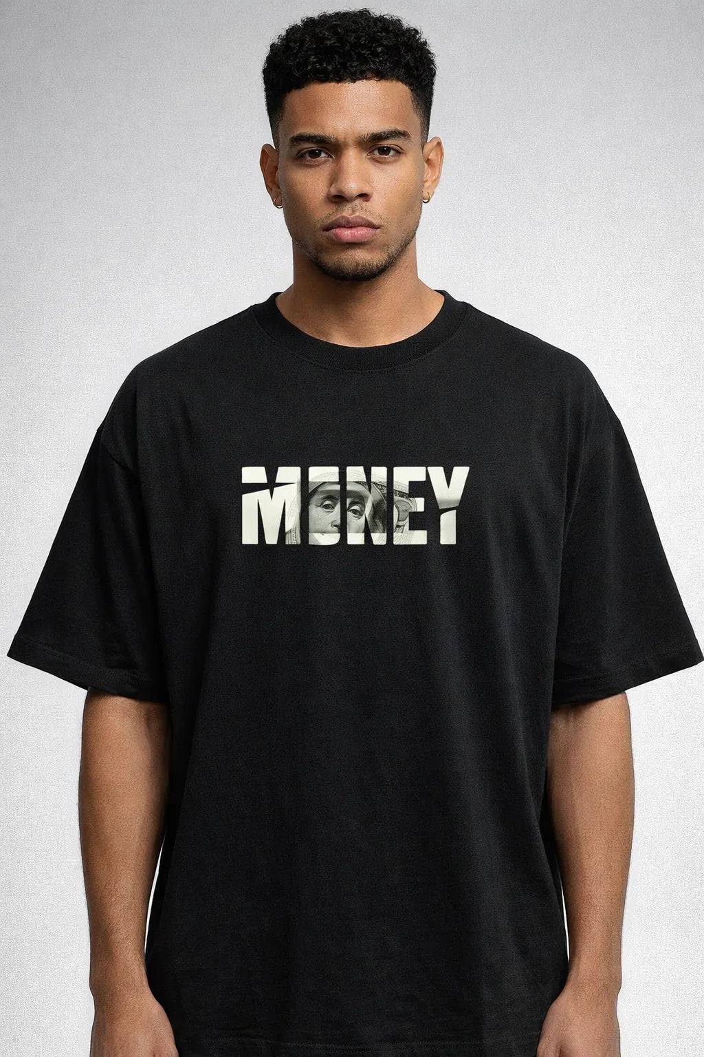 Money Oversized Black T-shirt