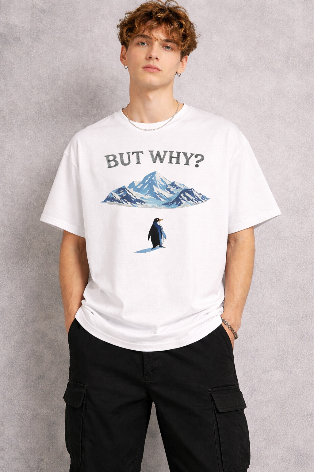 Penguin Oversized White T-shirt
