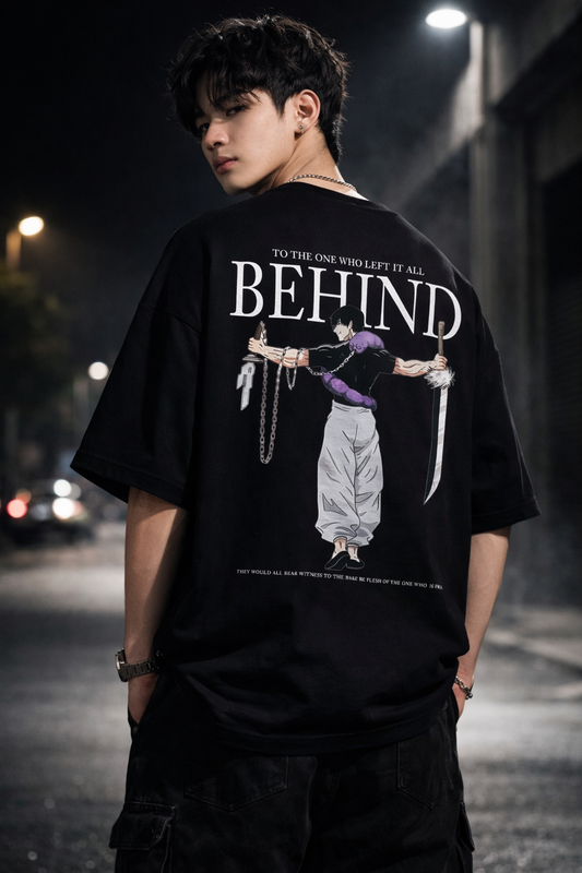 Behind Oversized Anime T-shirt