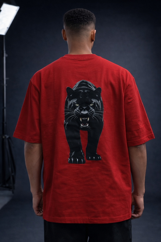 Red Oversized Black Panther T-shirt
